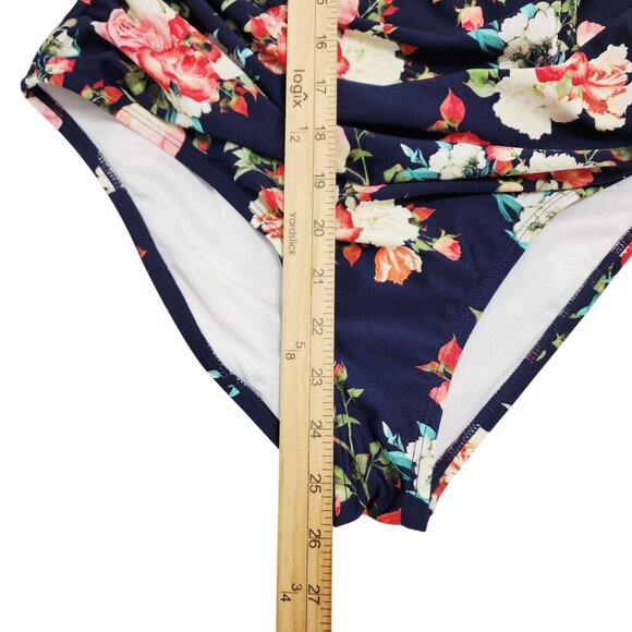 Cupshe Womens Floral Print One-Piece Swimsuit With Strappy Back Design  SIZE M - Picture 7 of 12